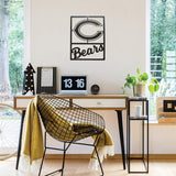 Littlearth NFL Chicago Bears Metal Team Sign, Black, 14" x 11"