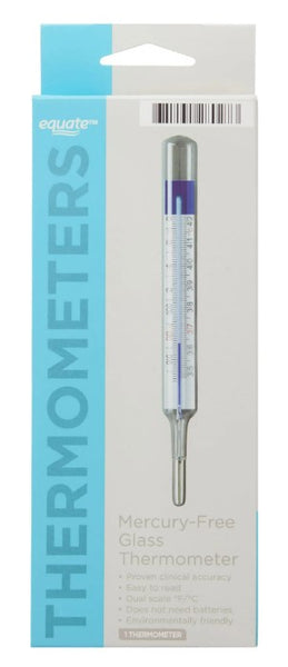 Equate Mercury-Free 3-Minute Glass Oral Thermometer with Case (Made in Germany)