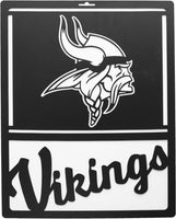 Littlearth NFL Minnesota Vikings Metal Team Sign, Black, 14" x 11"