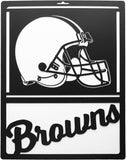 Littlearth NFL Cleveland Browns Metal Team Sign, Black, 14" x 11"
