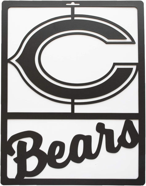 Littlearth NFL Chicago Bears Metal Team Sign, Black, 14" x 11"