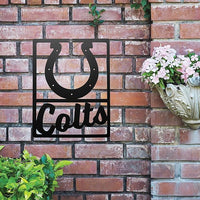 Littlearth NFL Indianapolis Colts Metal Team Sign, Black, 14" x 11"