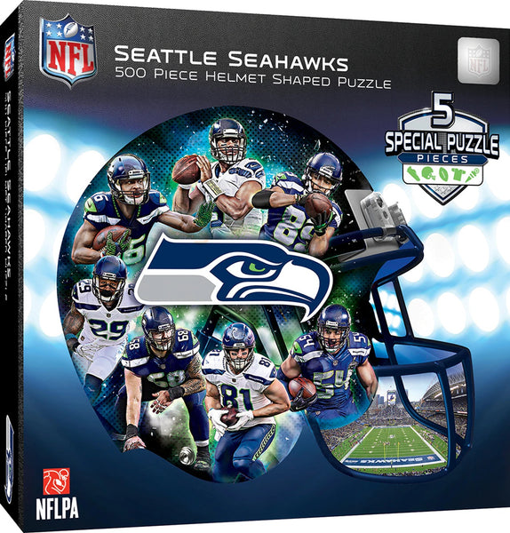 Seattle Seahawks 500 Piece Officially Licensed Helmet Shaped Jigsaw Puzzle