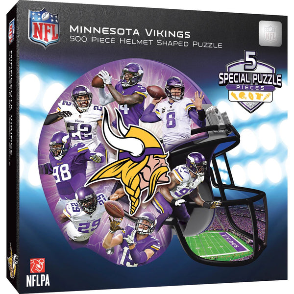 Minnesota Vikings 500 Piece Officially Licensed Helmet Shaped Jigsaw Puzzle